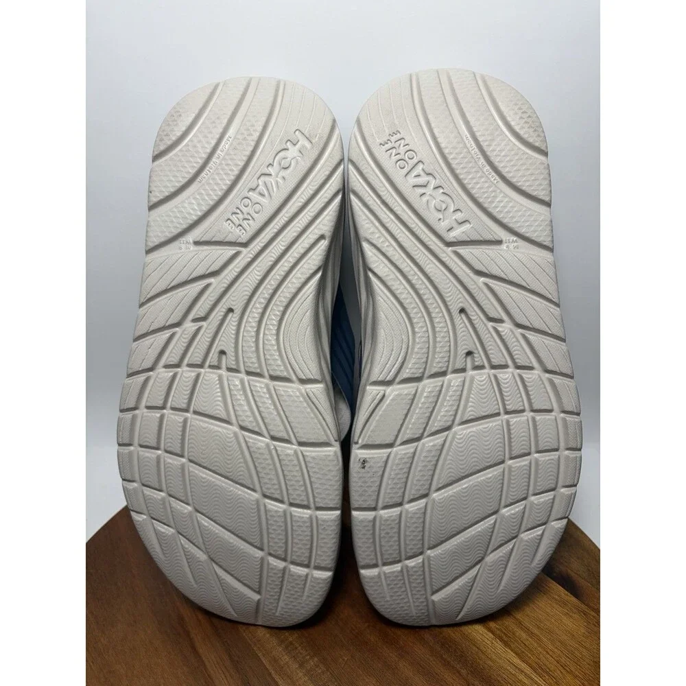 Hoka One One Ora Recovery Flip Flop Sandals Men's 9 Gray Navy Blue Thong Slides